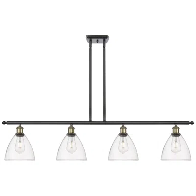 Innovations Lighting Bristol Glass 7.5" 4 Light 48" Island Light - Black Antique Brass