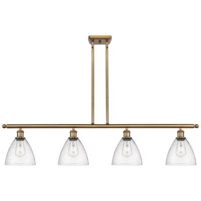 Innovations Lighting Bristol Glass 7.5" 4 Light 48" Island Light - Brushed Brass  - Se