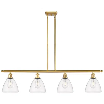 Innovations Lighting Bristol Glass 7.5" 4 Light 48" Island Light - Satin Gold  - Clear