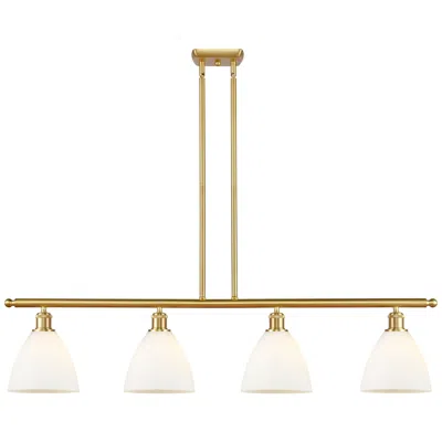Innovations Lighting Bristol Glass 7.5" 4 Light 48" Island Light - Satin Gold  - Matte