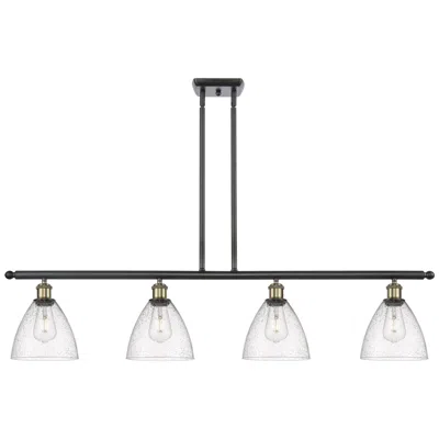 Innovations Lighting Bristol Glass 7.5" 4 Light 48" Led Island Light - Black Brass  -