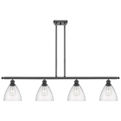 Innovations Lighting Bristol Glass 7.5" 4 Light 48" Led Island Light - Matte Black  -