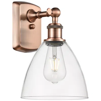 Innovations Lighting Bristol Glass 7.5" 8" Incandescent Sconce - Copper Finish - Clear