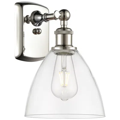 Innovations Lighting Bristol Glass 7.5" 8" Led Sconce - Nickel Finish - Clear Shade