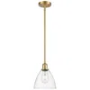 Innovations Lighting Bristol Glass 7.5" Wide Satin Gold Stem Hung Mini Pendant W/ Clear Sha In Gold