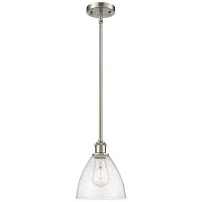 Innovations Lighting Bristol Glass 7.5"w Brushed Nickel Stem Hung Mini Pendant W/ Seedy Sha
