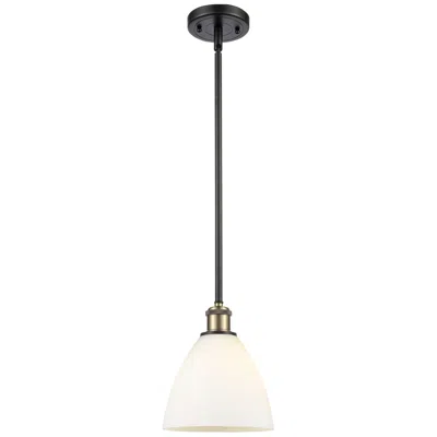Innovations Lighting Bristol Glass 8" Led Mini Pendant - Black Antique Brass - Matte White Shade