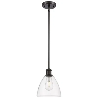 Innovations Lighting Bristol Glass 8" Led Mini Pendant - Oil Rubbed Bronze - Clear Shade In Black