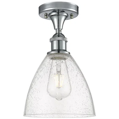 Innovations Lighting Bristol Glass 8" Semi-flush Mount - Polished Chrome - Seedy Shade