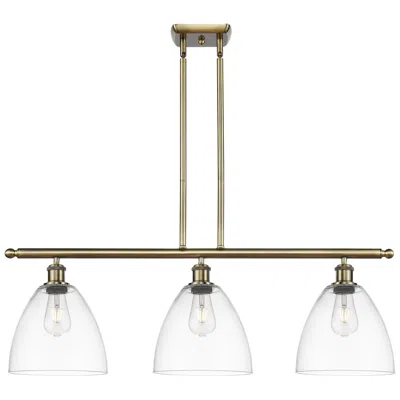 Innovations Lighting Bristol Glass 9" 3 Light 36" Island Light - Antique Brass  - Clea