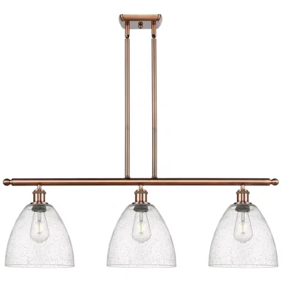 Innovations Lighting Bristol Glass 9" 3 Light 36" Island Light - Antique Copper  - See