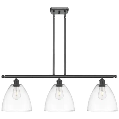 Innovations Lighting Bristol Glass 9" 3 Light 36" Island Light - Matte Black  - Clear