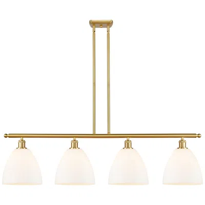 Innovations Lighting Bristol Glass 9" 4 Light 48" Island Light - Satin Gold  - Matte W