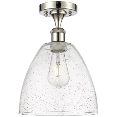 Innovations Lighting Bristol Glass  9" Led Semi-flush Mount - Polished Nickel - Seedy Shade