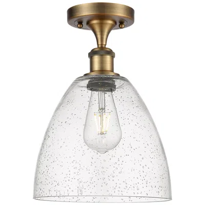 Innovations Lighting Bristol Glass  9" Semi-flush Mount - Brushed Brass - Seedy Shade