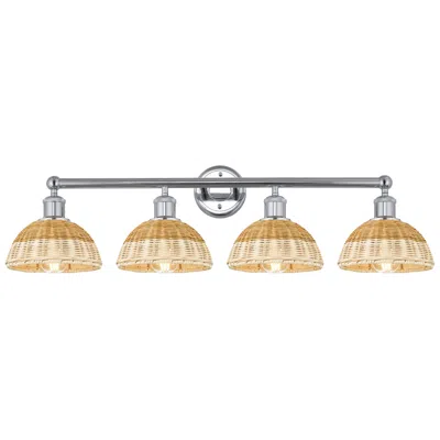 Innovations Lighting Bristol Natural Ii 12" High 4-light Chrome Vanity Light W/ Natural Shade In Gold