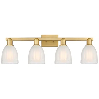 Innovations Lighting Brookfield 11" High 4-light Brushed Brass Bath Vanity Light W/ White Shade