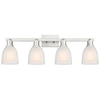 Innovations Lighting Brookfield 11" High 4-light Satin Nickel Vanity Light W/ White Shade