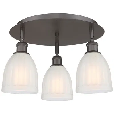 Innovations Lighting Brookfield 17.5"w 3 Light Oil Rubbed Bronze Flush Mount W/ White Shade
