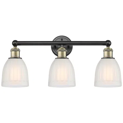 Innovations Lighting Brookfield 23.75"w 3 Light Black Antique Brass Bath Light With White S