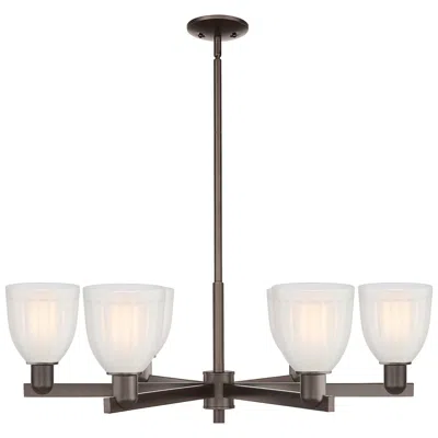 Innovations Lighting Brookfield 36" Wide 6-light Oil Rubbed Bronze Chandelier W/ White Shade