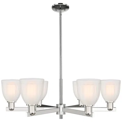 Innovations Lighting Brookfield 36" Wide 6-light Polished Nickel Chandelier W/ White Shade In Silver