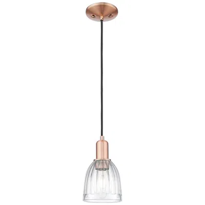 Innovations Lighting Brookfield 5.75" Wide Antique Copper Mini Pendant W/ Clear Shade