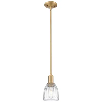 Innovations Lighting Brookfield 5.75" Wide Brushed Brass Mini Pendant W/ Clear Shade In Gold