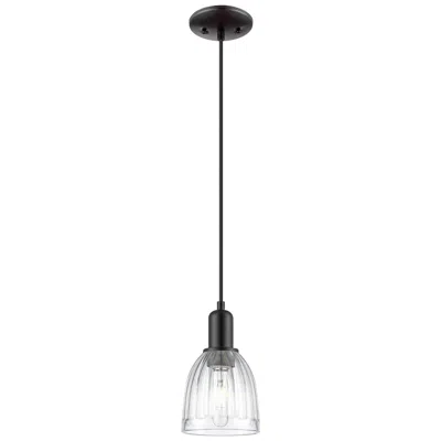 Innovations Lighting Brookfield 5.75" Wide Matte Black Mini Pendant W/ Clear Shade