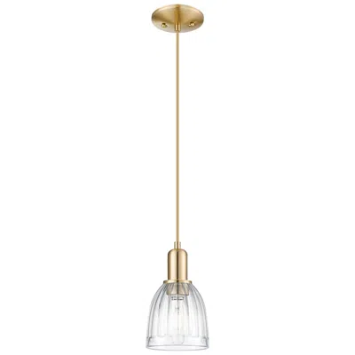 Innovations Lighting Brookfield 5.75"w Champagne Bronze Cord Hung Mini Pendant W/ Clear Sha