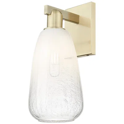 Innovations Lighting Brookhaven Almond 11" High Antique Brass Wall Sconce With Opal Shade In Gold