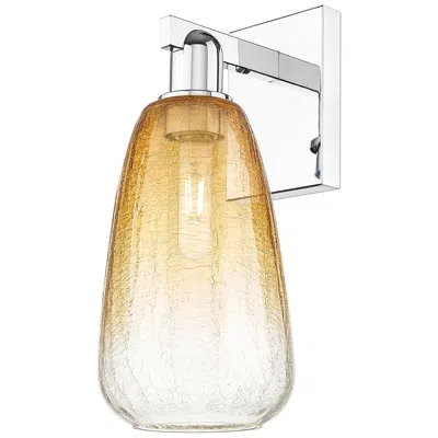Innovations Lighting Brookhaven Almond 11" High Polished Chrome Wall Sconce With Amber Shade