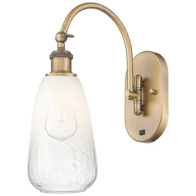 Innovations Lighting Brookhaven Almond 17" High Brushed Brass Swiveling Sconce With Opal Shade