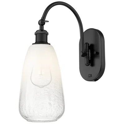 Innovations Lighting Brookhaven Almond 17" High Matte Black Swiveling Sconce With Opal Shade