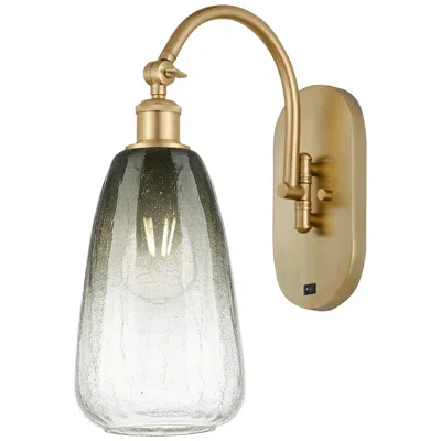 Innovations Lighting Brookhaven Almond 17" High Satin Gold Swiveling Sconce With Slate Shade
