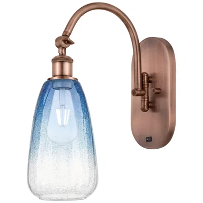 Innovations Lighting Brookhaven Almond 17"h Copper Swiveling Sconce W/ Sapphire Blue Shade