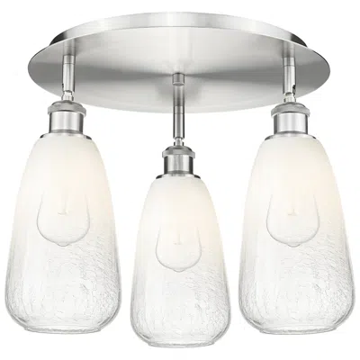 Innovations Lighting Brookhaven Almond 18" Wide 3-light Satin Nickel Flush Mount W/ Opal Shade
