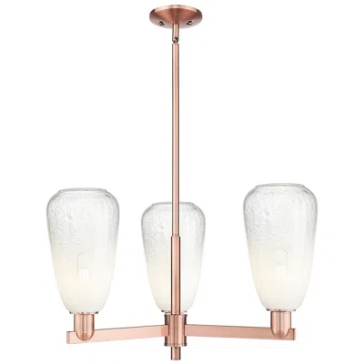Innovations Lighting Brookhaven Almond 18"w 3 Light Copper Stem Chandelier With Opal Shade
