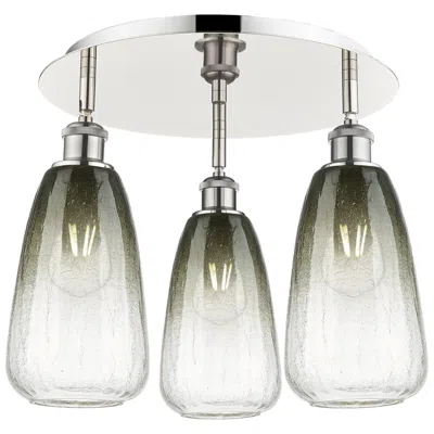 Innovations Lighting Brookhaven Almond 18"w 3-light Polished Nickel Flush Mount W/ Slate Shade