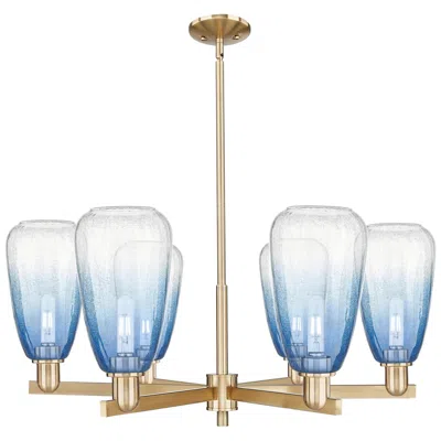 Innovations Lighting Brookhaven Almond 24"w 6 Light Champagne Stem Chandelier W/ Clear Shade