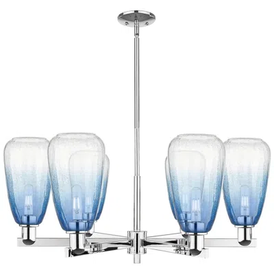 Innovations Lighting Brookhaven Almond 24"w 6-lt Chrome Stem Chandelier W/ Sapphire Shade