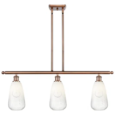 Innovations Lighting Brookhaven Almond 36"w 3-light Antique Copper Island Light W/ Opal Shade