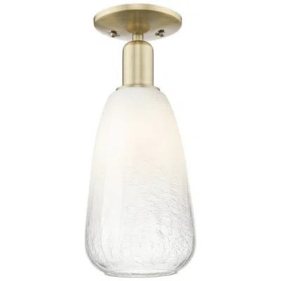 Innovations Lighting Brookhaven Almond 6"w Antique Brass Semi-flush Mount With Opal Shade