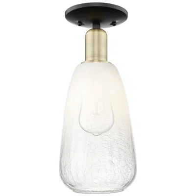 Innovations Lighting Brookhaven Almond 6"w Black Antique Brass Semi-flush With Opal Shade