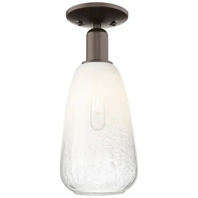 Innovations Lighting Brookhaven Almond 6"w Oil Rubbed Bronze Semi-flush With Opal Shade