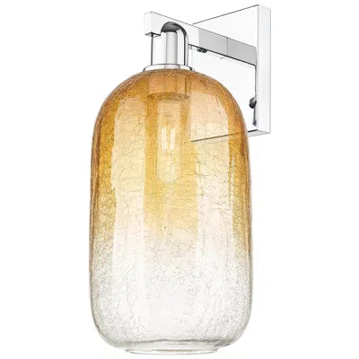 Innovations Lighting Brookhaven Cloche 16.75"h Polished Chrome Wall Sconce With Amber Shade