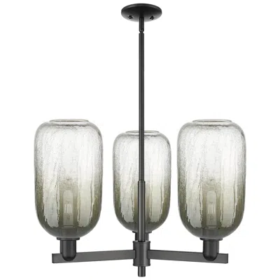 Innovations Lighting Brookhaven Cloche 18"w 3 Light Champagne Stem Chandelier W/ Slate Shade