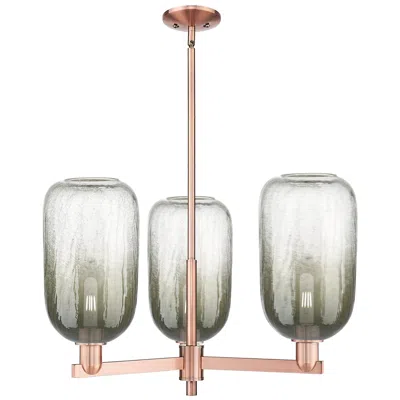 Innovations Lighting Brookhaven Cloche 18"w 3 Light Copper Stem Chandelier With Slate Shade