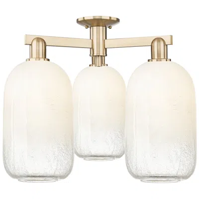 Innovations Lighting Brookhaven Cloche 25"w 3 Light Champagne Semi-flush With Opal Shade