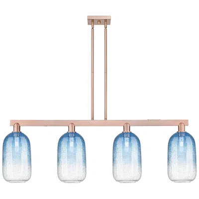 Innovations Lighting Brookhaven Cloche 48"w 4-lt Copper Stem Island-lt W/ Sapphire Shade